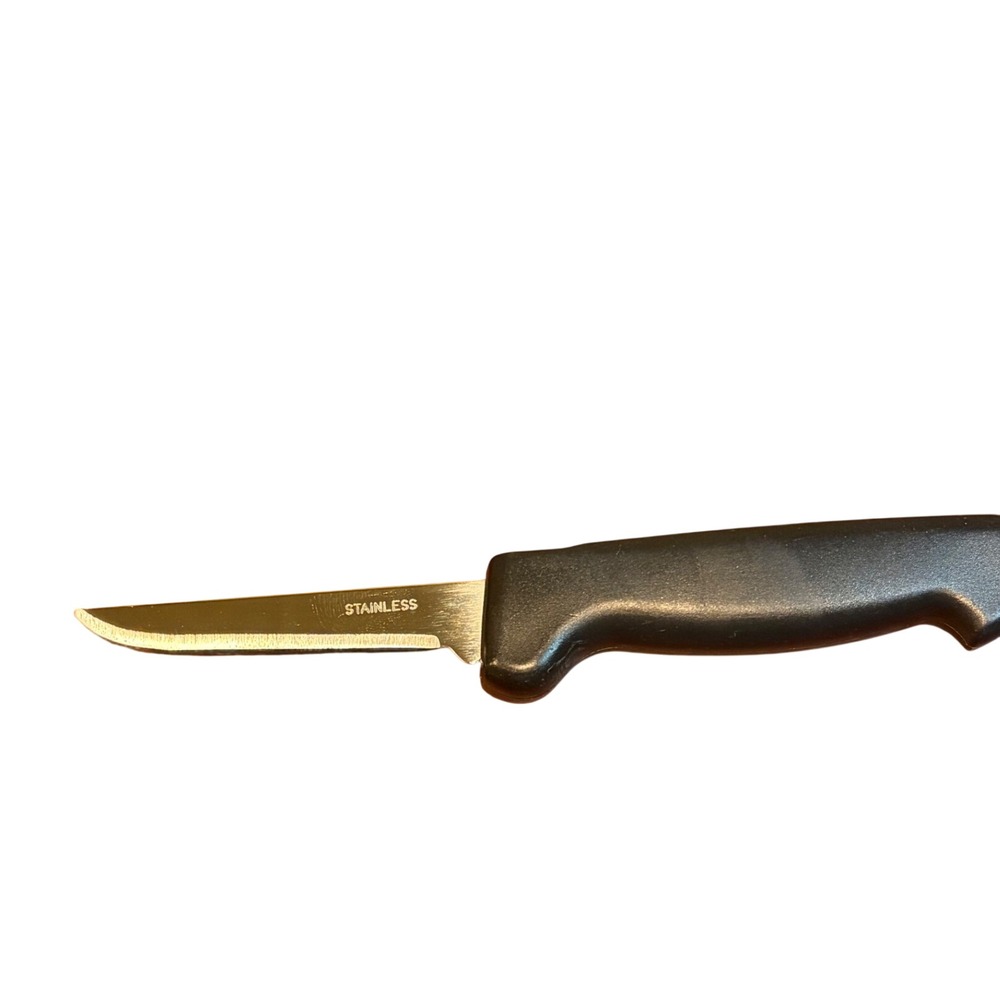 Stainless Steel Paring Knife Black Handle 3 Inch Blade Kitchen Utility Tool